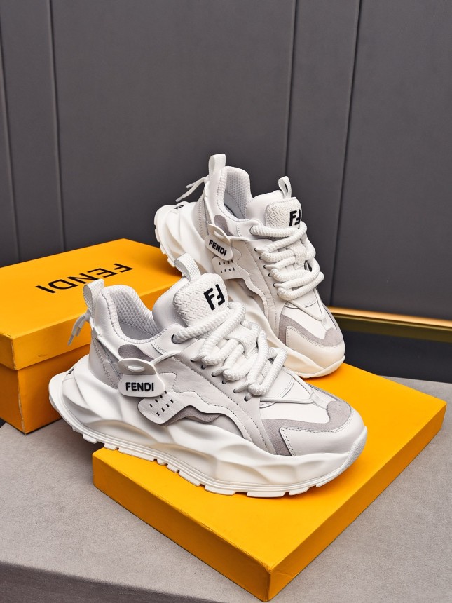 FENDI New Style Cowhide Casual Sneakers