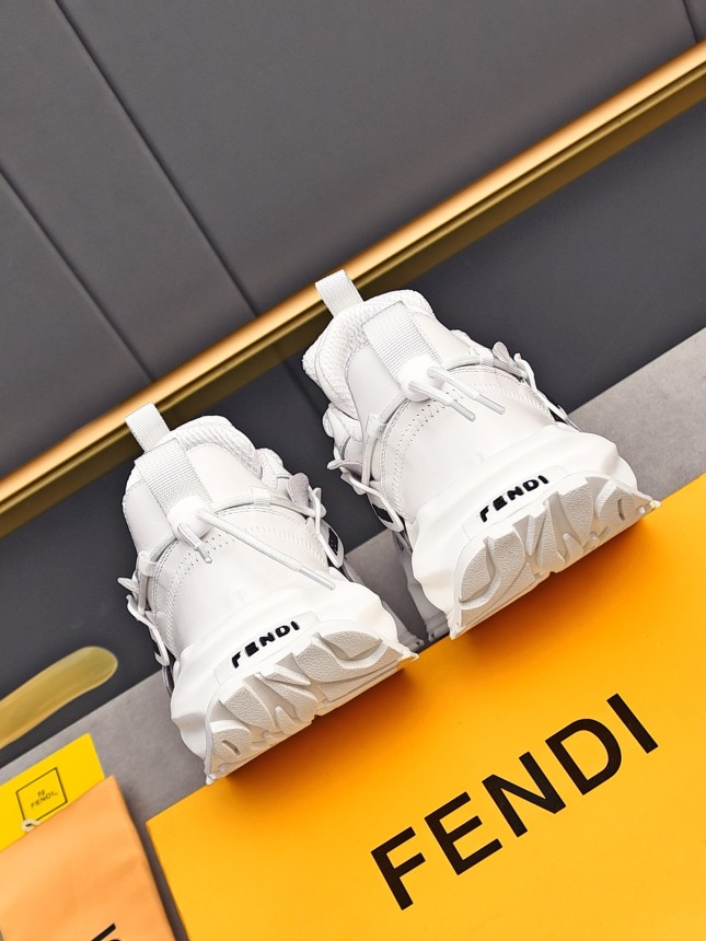 FENDI New Style Cowhide Casual Sneakers