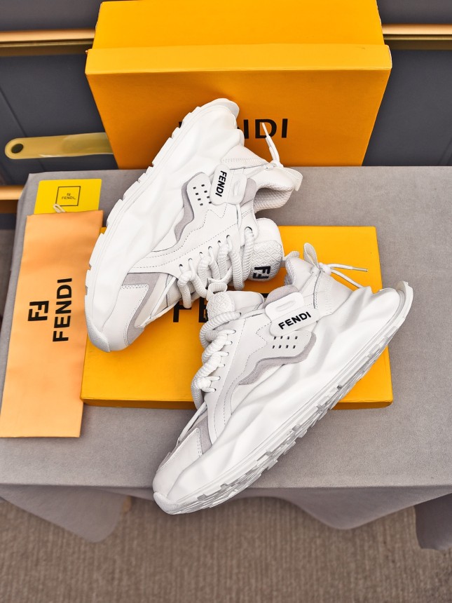 FENDI New Style Cowhide Casual Sneakers