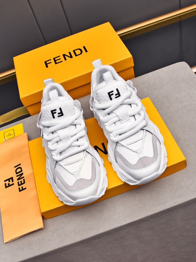 FENDI New Style Cowhide Casual Sneakers