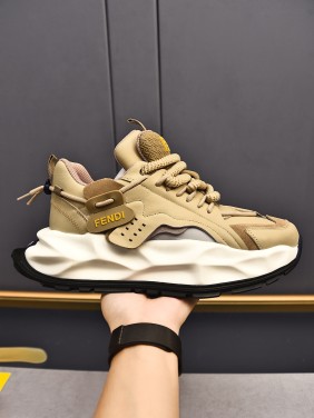 FENDI New Style Cowhide Casual Sneakers
