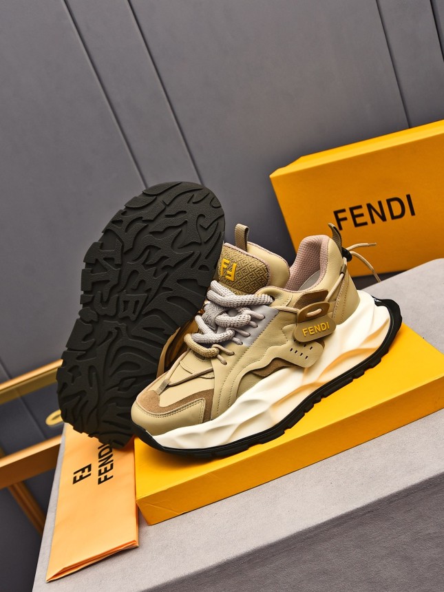 FENDI New Style Cowhide Casual Sneakers