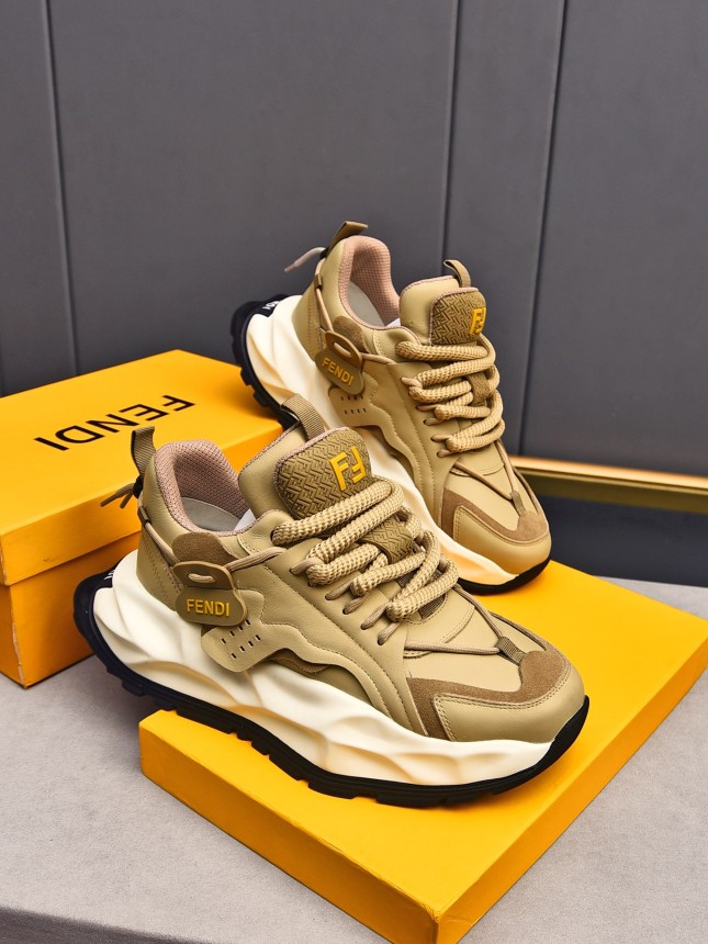 FENDI New Style Cowhide Casual Sneakers