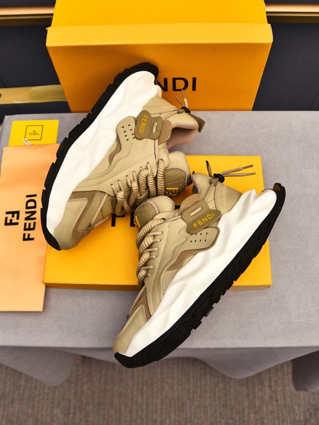 FENDI New Style Cowhide Casual Sneakers