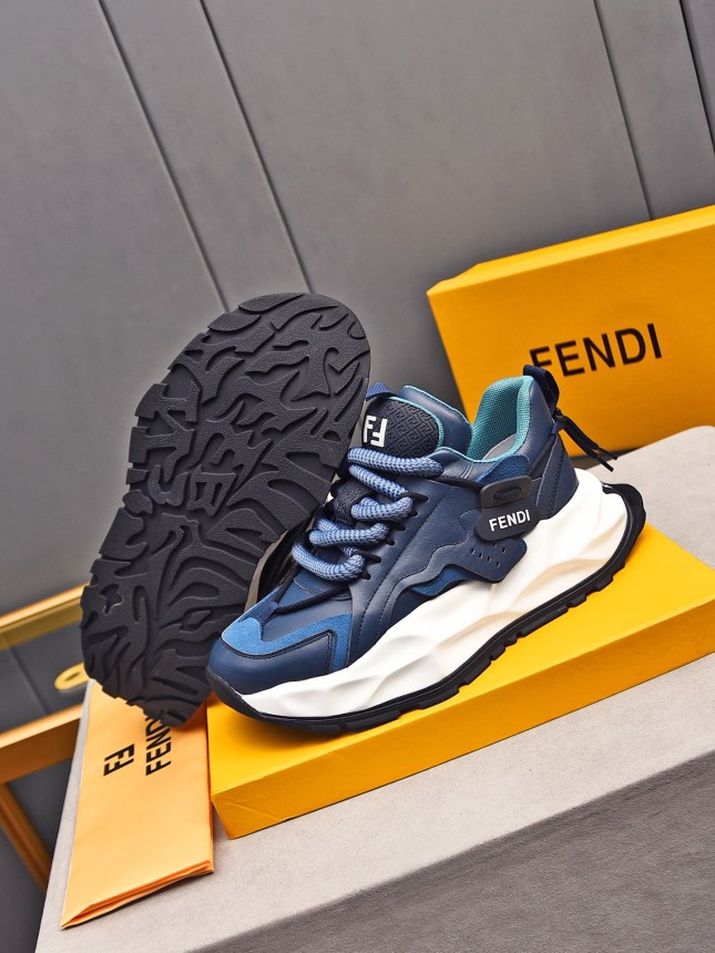 FENDI New Style Cowhide Casual Sneakers