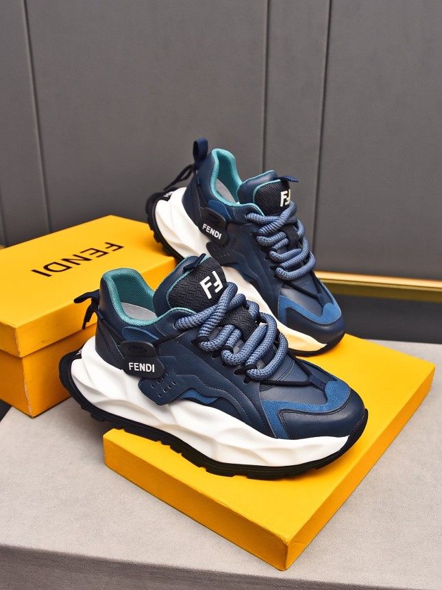 FENDI New Style Cowhide Casual Sneakers