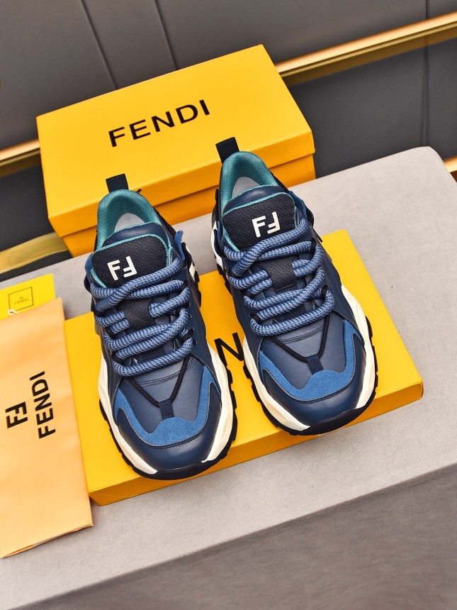 FENDI New Style Cowhide Casual Sneakers