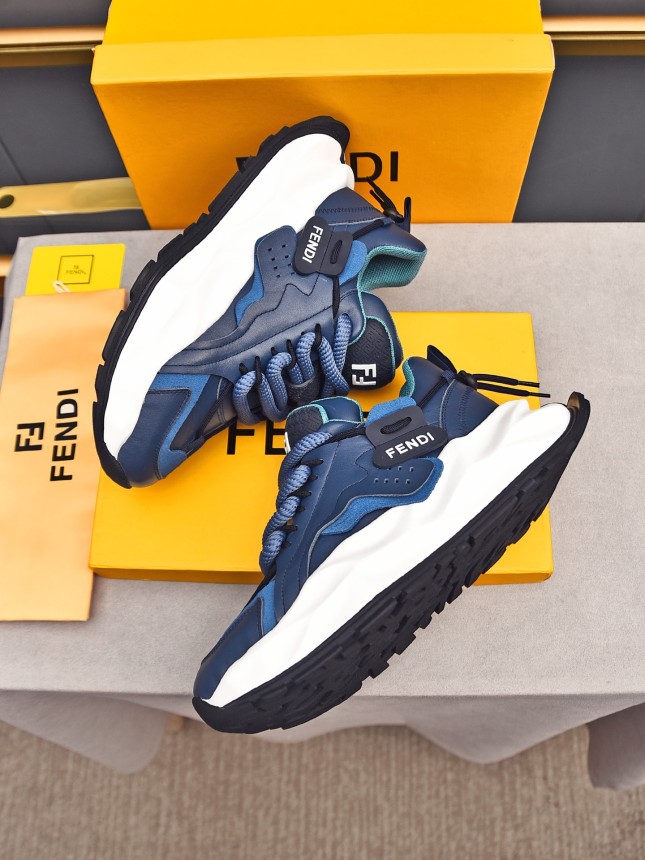 FENDI New Style Cowhide Casual Sneakers