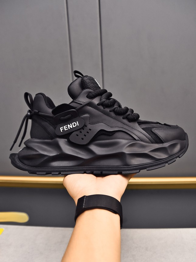 FENDI New Style Cowhide Casual Sneakers