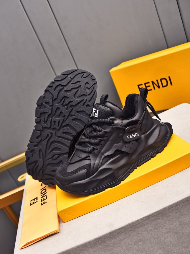 FENDI New Style Cowhide Casual Sneakers