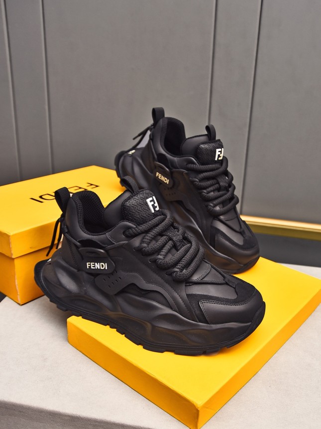 FENDI New Style Cowhide Casual Sneakers