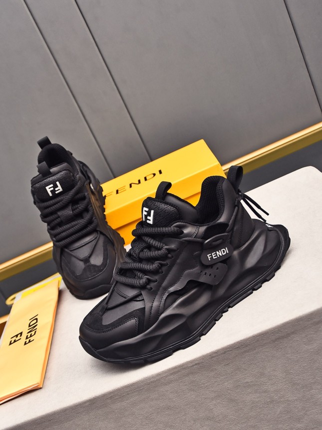 FENDI New Style Cowhide Casual Sneakers