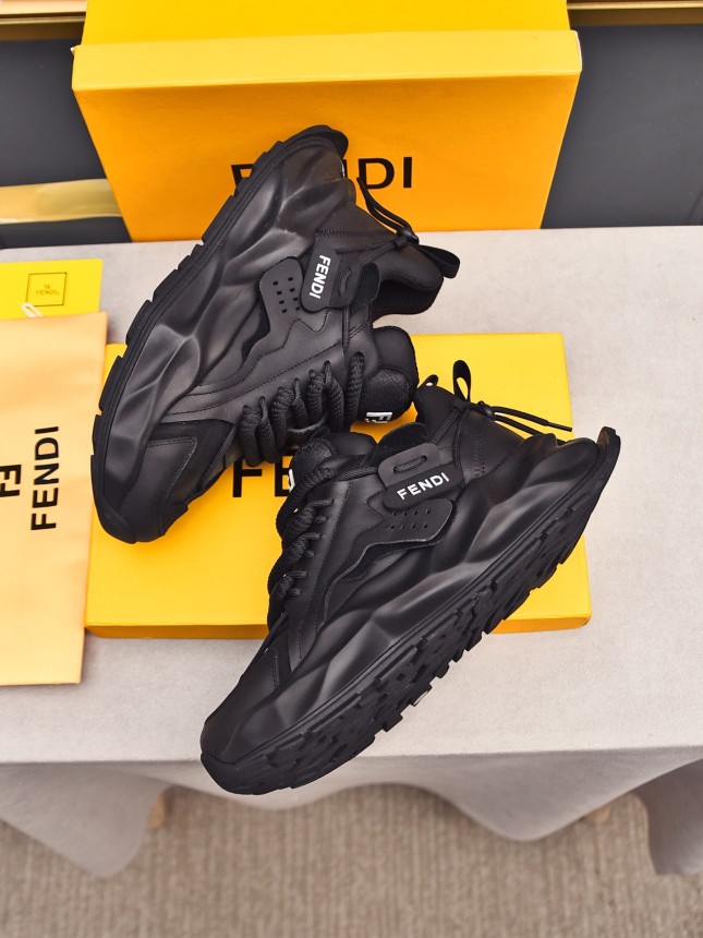 FENDI New Style Cowhide Casual Sneakers