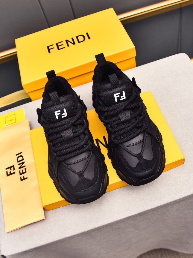 FENDI New Style Cowhide Casual Sneakers